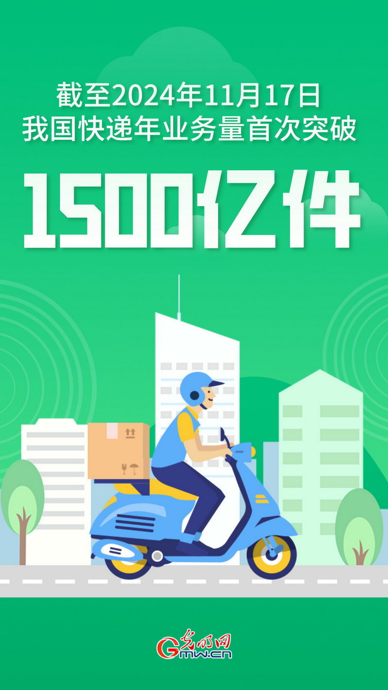 海报丨我国快递年业务量首次突破1500亿件(图1)